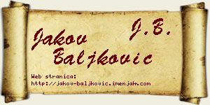 Jakov Baljković vizit kartica